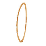 Sterling Silver Rose Gold Plated Clear CZ Bangle Bracelet