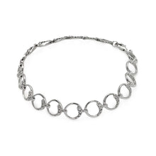 Load image into Gallery viewer, Sterling Silver Rhodium Plated Open Circle Link Bracelet