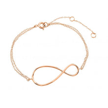 Load image into Gallery viewer, Sterling Silver Rose Gold Plated Exaggerated Infinity Sign Bracelet