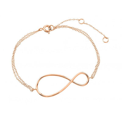 Sterling Silver Rose Gold Plated Exaggerated Infinity Sign Bracelet