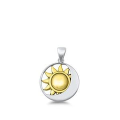 Sterling Silver Sun and Moon Pendant
