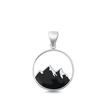Load image into Gallery viewer, Sterling Silver Mountain Silhoutte Pendant