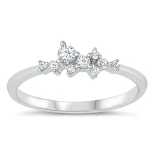 Load image into Gallery viewer, Sterling Silver Black Wedding Band With Clear CZ RingAnd Band Width 5mm
