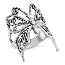 Load image into Gallery viewer, Sterling Silver Butterfly Shaped Plain RingsAnd Face Height 25mmAnd Band Width 4mm