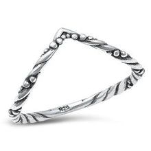 Load image into Gallery viewer, Sterling Silver Thin Rope V Ring