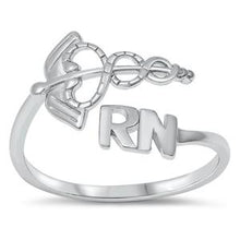 Load image into Gallery viewer, Sterling Silver Caduceus RN Ring