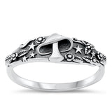Sterling Silver Mushroom in Forest Ring