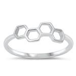 Load image into Gallery viewer, Sterling Silver Honey Comb Start Ring