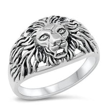 Load image into Gallery viewer, Sterling Silver Lion Head Ring