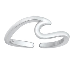 Sterling Silver Wave Toe Ring