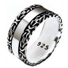 Load image into Gallery viewer, Sterling Silver Byzantine Oxidized Band Ring