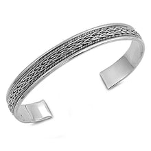 Load image into Gallery viewer, Sterling Silver Adjustable Celtic Spinner Shaped Bangle Bracelet