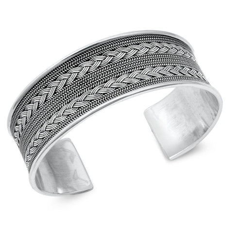 Sterling Silver Bali Bangle Bracelet