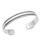Sterling Silver Oxidized Bangle Bracelet Thickness-9.6mm, Inside Diameter-50x60mm