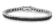 Load image into Gallery viewer, Sterling Silver Classy Tennis Bracelet with Princess Cut Black CzAnd Length of 7.5