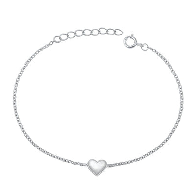 Sterling Silver Rhodium Plated Heart Assorted Bracelet