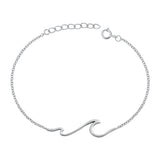 Sterling Silver Rhodium Plated Wave Assorted Bracelet