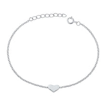 Load image into Gallery viewer, Sterling Silver Rhodium Plated Heart Fancy Bracelet