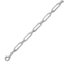 Load image into Gallery viewer, Sterling Silver Rhodium Plated Clear CZ Bracelet Length-6.5+1inches, Thickness-4mm