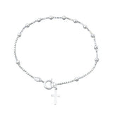 Sterling Silver Rosary Bracelet-7 Inches