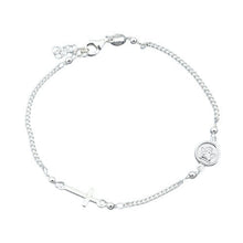 Load image into Gallery viewer, Sterling Silver Rosary Bracelet-7+1 Inches Extension