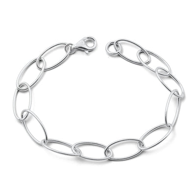 Sterling Silver Rhodium Plated Bracelet Length-7.5inches, Thickness-8mm