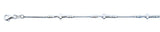 Sterling Silver Polished Cross Italian Bracelet Length-7+1inch, Chain-1mm, Cross Height-4.8mm