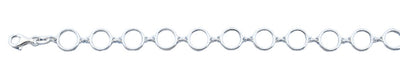 Sterling Silver Polished Circles Italian Bracelet Length-7+1inch, Thickness-8.4mm