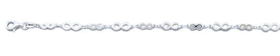Sterling Silver Polished Infinity Italian Bracelet Length-7+1inch, Thickness-4.5mm