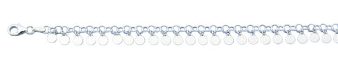 Sterling Silver Polished Rounds Italian Bracelet Length-7+1inch, Chain-3.3mm, Charms-4mm
