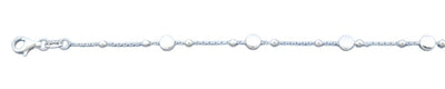 Sterling Silver Polished Disc Italian Bracelet Length-7+1inch, Disc-4.6mm