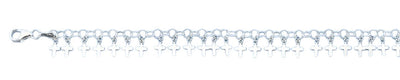 Sterling Silver Polished Crosses Italian Bracelet Length-7+1inch, Chain Thickness-3.2mm, Charm Height-4.5mm
