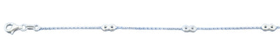 Sterling Silver Polished Infinity Italian Bracelet Length-7+1inch, Chain-1mm, Charm Height-3.6mm