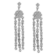 Load image into Gallery viewer, Sterling Silver Cross Hanging Shaped Assorted CZ Earrings