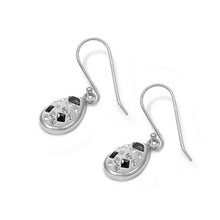 Load image into Gallery viewer, Sterling Silver Black Pear Shaped Assorted CZ EarringsAnd Pendant Height 14 mm