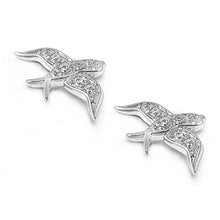 Load image into Gallery viewer, Sterling Silver Bird Shaped CZ EarringsAnd Face Height 15 mm