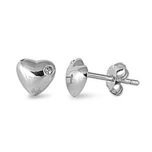 Load image into Gallery viewer, Sterling Silver Classy Small Heart Stud Earrings with Friction Back PostAnd Height 6MM