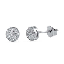 Load image into Gallery viewer, Sterling Silver Round Shaped CZ EarringsAnd Face Height 5 mm