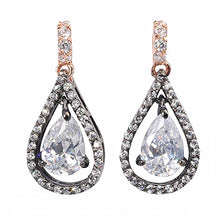 Load image into Gallery viewer, Sterling Silver Multicolor Pear Shaped CZ EarringsAnd Earring Height 24 mm