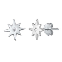 Load image into Gallery viewer, Sterling Silver CZ Star Small Stud Earrings