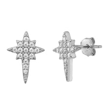 Load image into Gallery viewer, Sterling Silver Clear CZ Star Assorted CZ Earrings