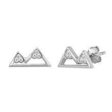 Load image into Gallery viewer, Sterling Silver Clear CZ Mountains Assorted CZ Earrings