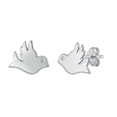 Sterling Silver Clear CZ Dove Assorted CZ Earrings