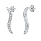 Sterling Silver Rhodium Plated CZ Earrings