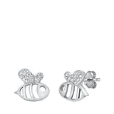 Sterling Silver Bumblebee Stud Earrings