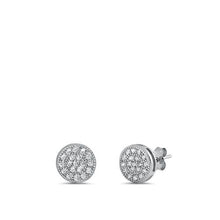 Load image into Gallery viewer, Sterling Silver Rhodium Plated CZ Earrings