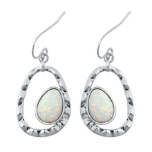 Load image into Gallery viewer, Sterling Silver With White Lab Opal Earrings