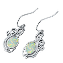 Load image into Gallery viewer, Sterling Silver With White Lab Opal Earrings