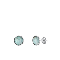 Sterling Silver Oxidized Moonstone Earrings Face Height-6.8mm