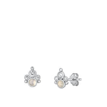 Load image into Gallery viewer, Sterling Silver Oxidized Moonstone Earrings Face Height-8.4mm